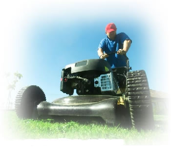 Lawn Mower cutting grass.